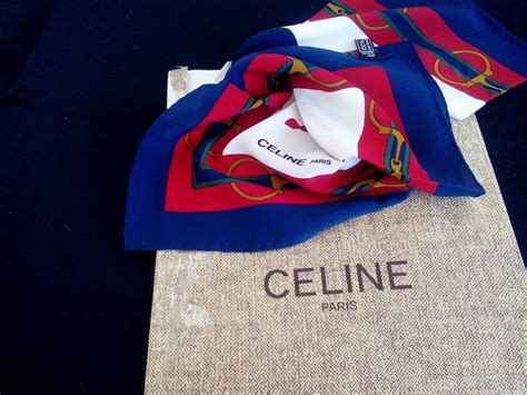 authentic celine silk scarf.